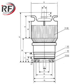 High frequency amplifier tube 4CX5000A 110MHz Air-cooled tetrode