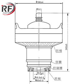 Industrial radio frequency heating tube RF-4203F 4CX20000E Forced air tetrode